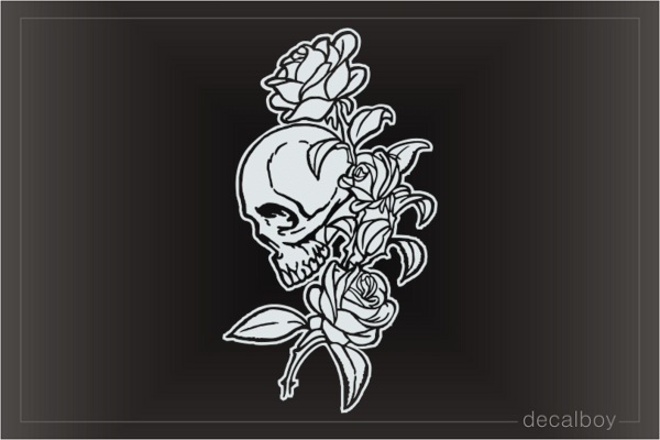 Skull Roses Car Window Decal