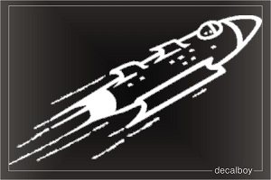 Spaceage Rocket Window Decal