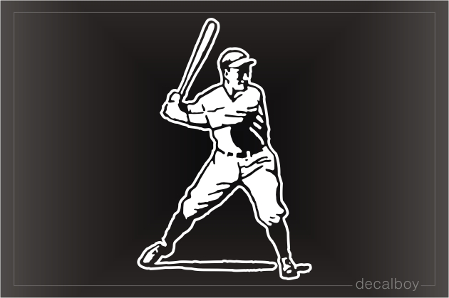 Baseball Batter Up Window Decal