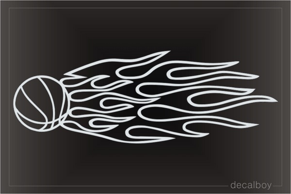 Basketball Flames Die-cut Decal