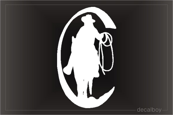 Cowboy Rope Car Window Decal