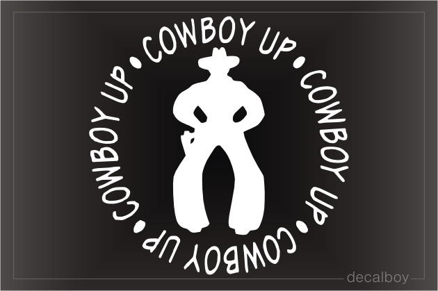 Cowboy Up Car Window Decal