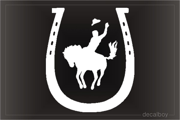 Cowboy Horseshoe Car Window Decal