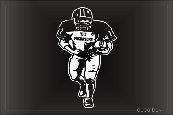 Football Player Running Window Decal