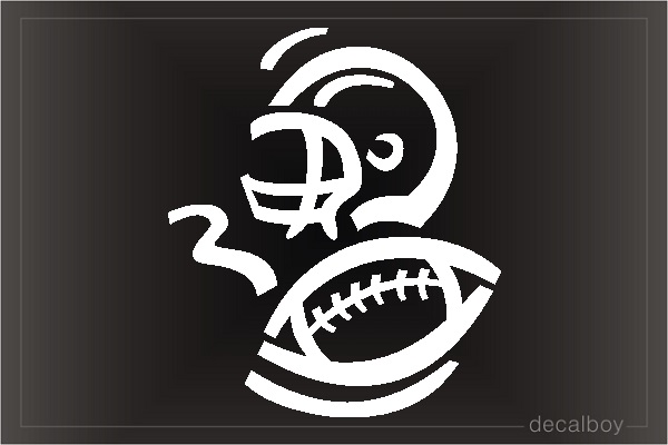 Football And Helmet Window Decal