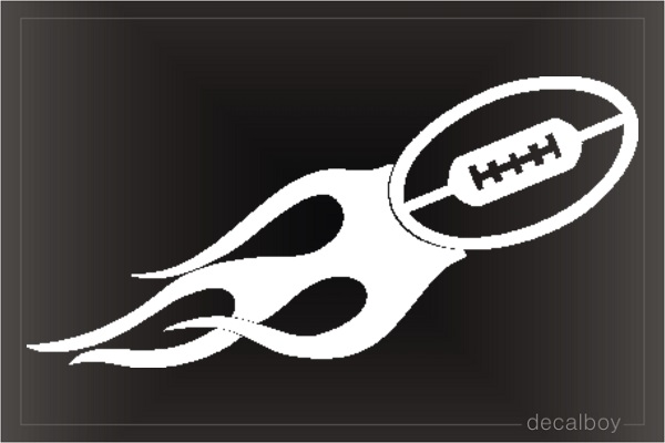 Football Flames Die-cut Decal