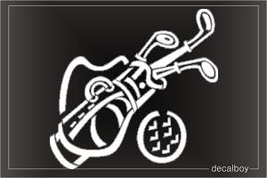 Golf Bag Clubs Window Decal