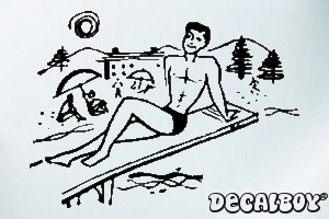 Beach Tan 2 Car Window Decal