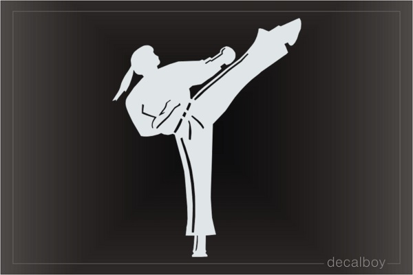 Karate Girl Car Window Decal