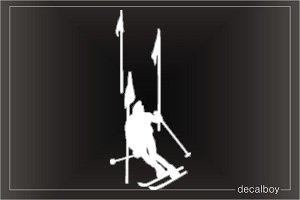 Skiing Flags Window Decal