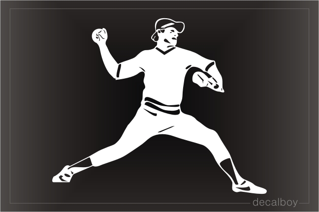 Baseball Pitcher Window Decal