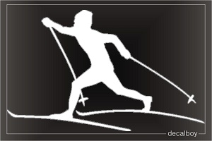 Winter Skiing Window Decal