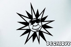 Sun Face Glasses Car Window Decal