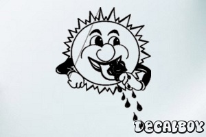 Sun Eating Icecream Car Window Decal