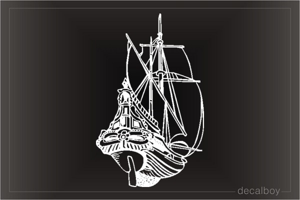 Sailer Boat Rear Car Decal