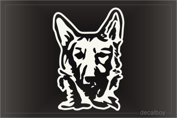 German Shepherd Face Car Window Decal