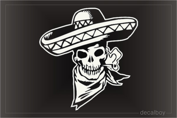 Skull Sombrero17 Car Window Decal