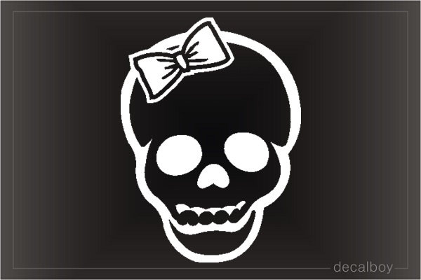 Skull Bow 2 Car Window Decal