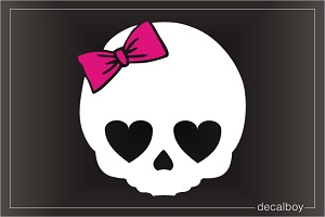 Skull Bow Car Window Decal