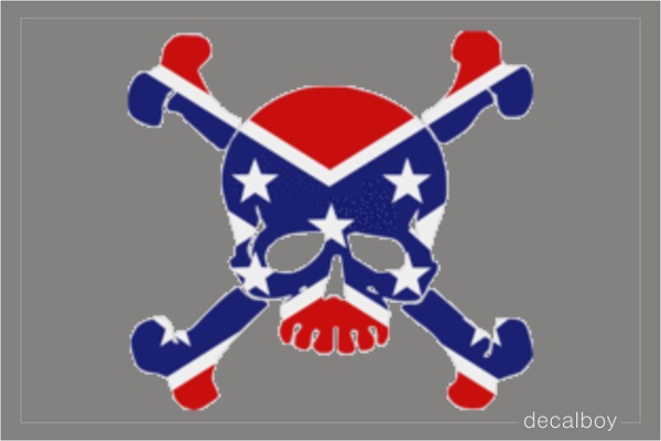 Skull Cut Off Rebel Flag Decal