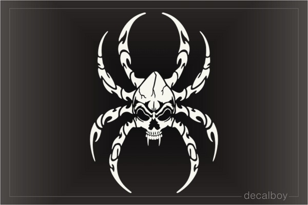 Skull Tribal Spider Decal