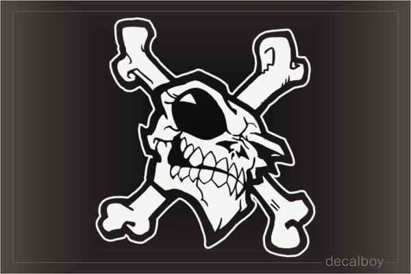 Skull Crossbones Cartoon Decal