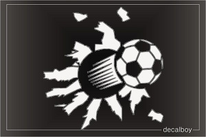 Soccerball Break Glass Window Decal