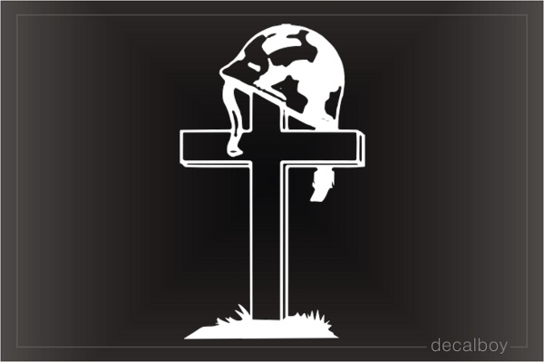 Soldier Helmet Cross Decal