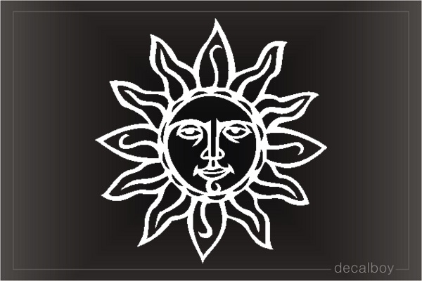 Sun Face Design Car Window Decal