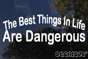 The Best Things In Life Are Dangerous Vinyl Die-cut Decal