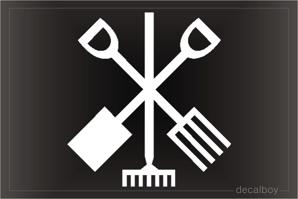 Garden Tools Car Decal