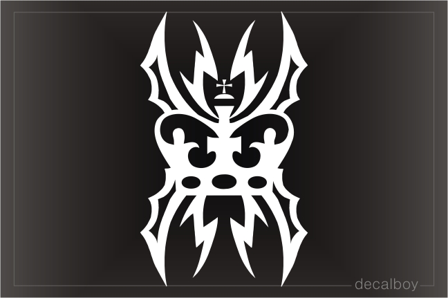 Tribal King Crown Tattoo Car Decal