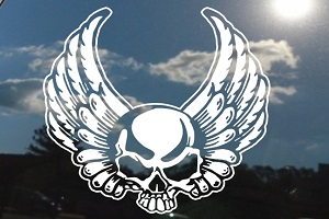 Tribal Wings Skull Decal