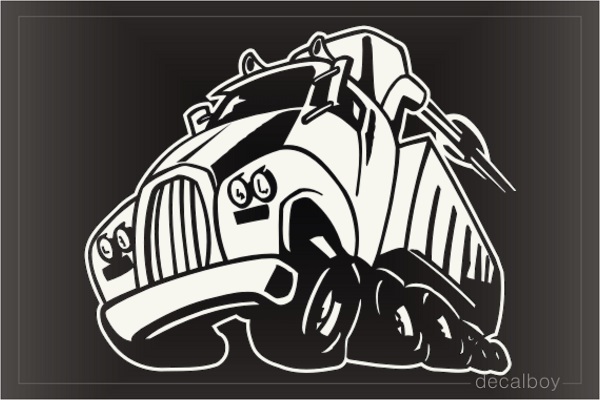 Truck Commercial Cartoon Window Decal