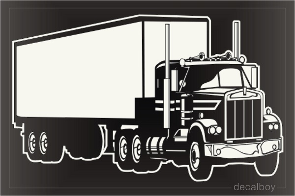 Truck 18 Wheeler Window Decal