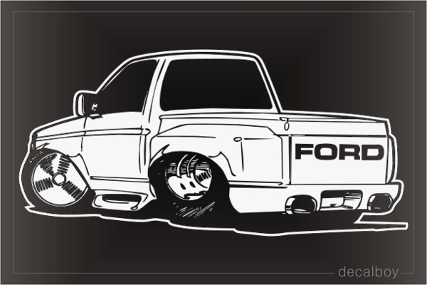 Lowered Truck Cartoon 554 Window Decal