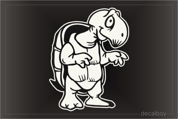 Turtle Standing Car Window Decal