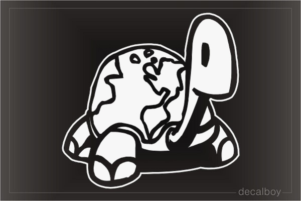 Land Turtle Cartoon Car Window Decal