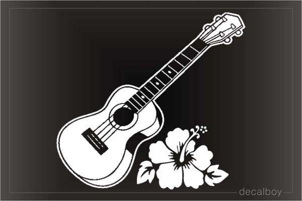 Ukulele Hibiscus Decal