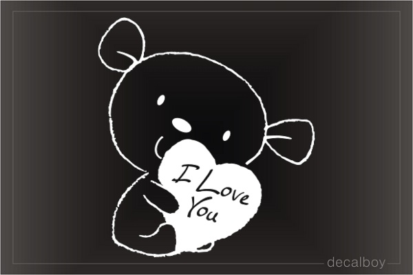 Valentine Bear Decal