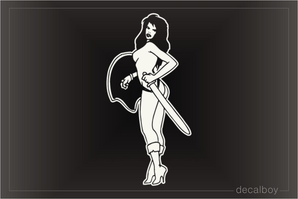 Warrior Woman 4450 Car Window Decal