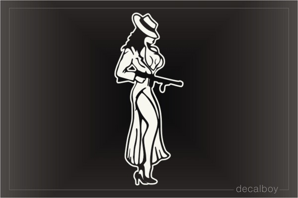 Woman Gun Car Window Decal