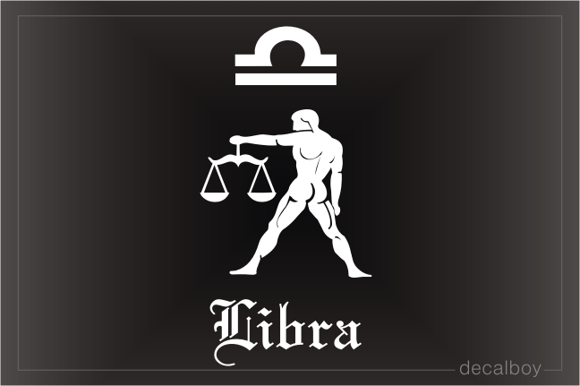 Libra Balance September 23 - October 22 Auto Window Decal