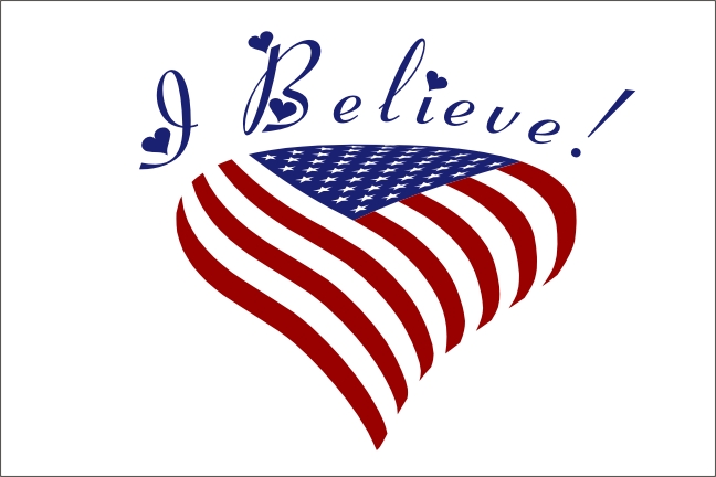 American Heart Flag I Believe Decal