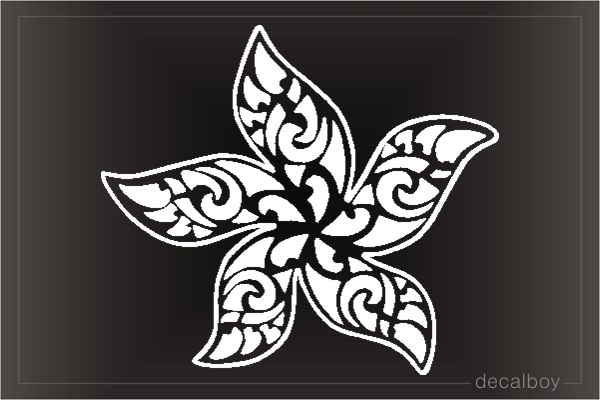 Hawaiian Flower Tribal Window Decal