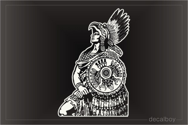 Aztec Warrior Native American Medieval Car Window Decal