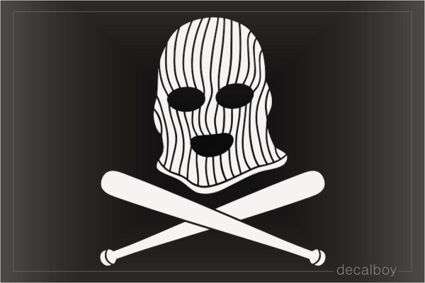 Balaclava Crossed Baseball Bats Decal