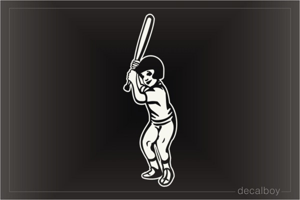 Baseball Kid Boy Car Window Decal