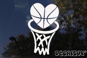 Basketball Love Heart Decal