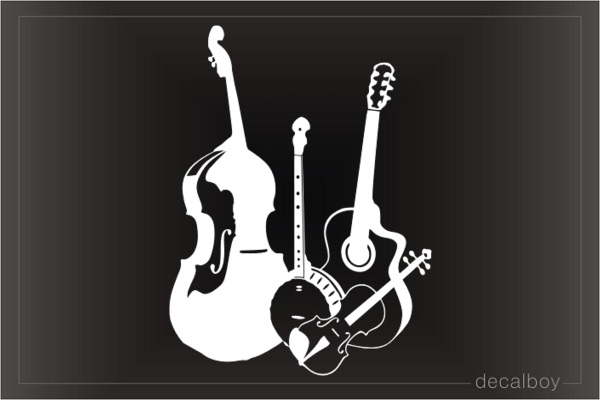 Bluegrass Band Instruments Decal